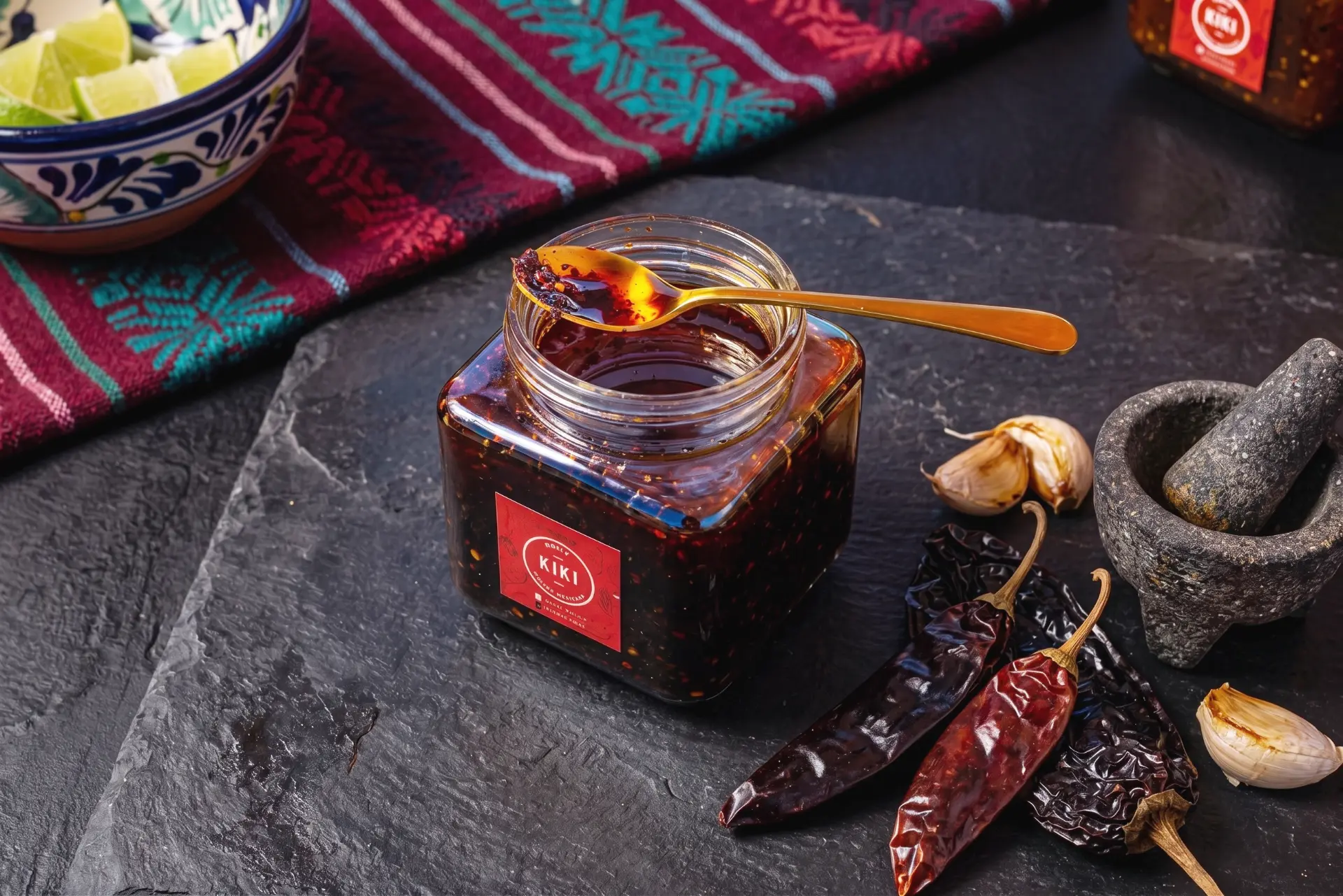 🍍🔥 Salsa Macha de Piña con Habanero